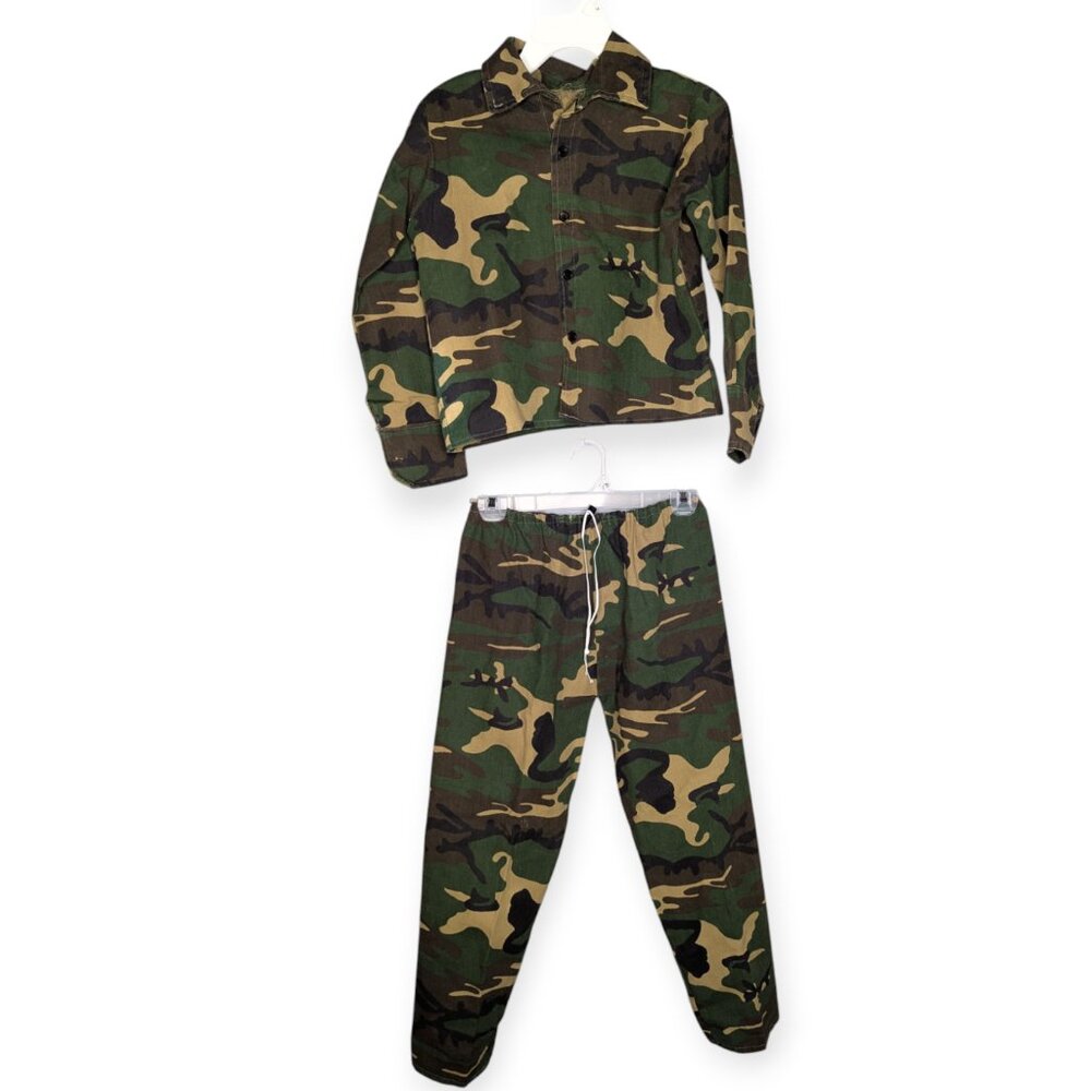 Kid's Handmade Camouflage Fatigues Long Sleeve Top & Pants Size Medium